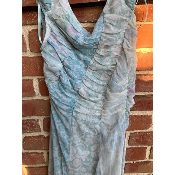 Free People Heart To Heart Floral Midi Dress in Ocean Combo Size 10 NWOT - Picture 4 of 8